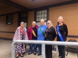 2023 Court from L to R: Virginia Leloff, Dena Chesney, Clint Kelley, Pat Turpin, Paula Hanson